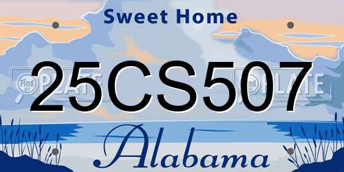 25CS507 Alabama License Plate