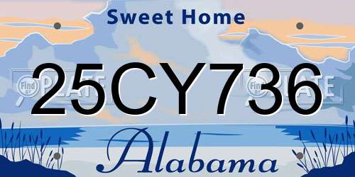 25CY736 Alabama License Plate