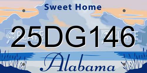 25DG146 Alabama License Plate
