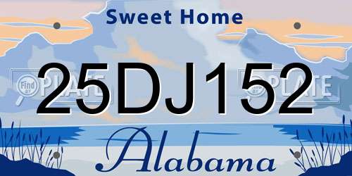 25DJ152 Alabama License Plate