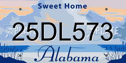 25DL573 Alabama License Plate