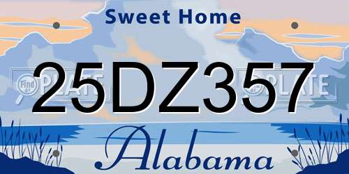 25DZ357 Alabama License Plate