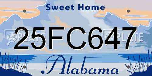 25FC647 Alabama License Plate