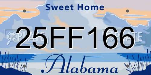 25FF166 Alabama License Plate