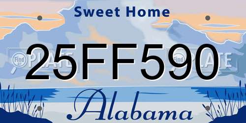 25FF590 Alabama License Plate