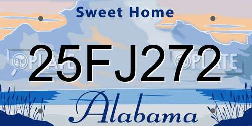 25FJ272 Alabama License Plate