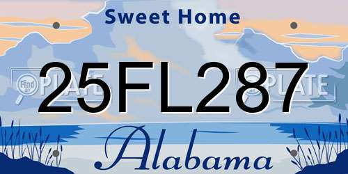25FL287 Alabama License Plate