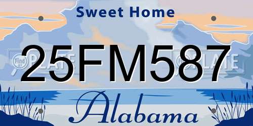 25FM587 Alabama License Plate