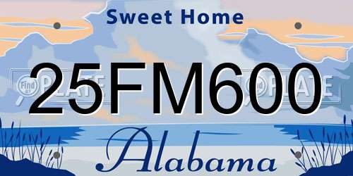 25FM600 Alabama License Plate
