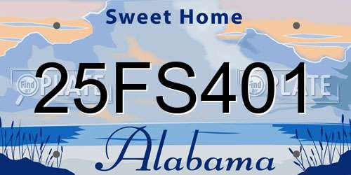25FS401 Alabama License Plate