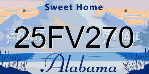 25FV270 Alabama License Plate