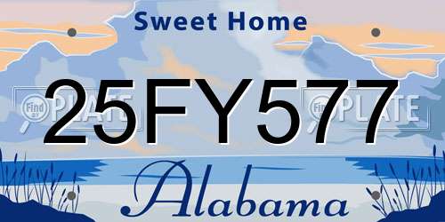 25FY577 Alabama License Plate