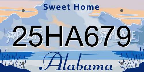 25HA679 Alabama License Plate