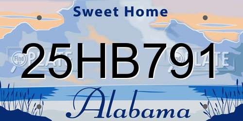 25HB791 Alabama License Plate