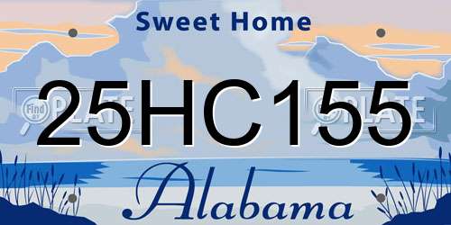 25HC155 Alabama License Plate