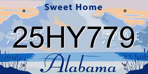25HY779 Alabama License Plate