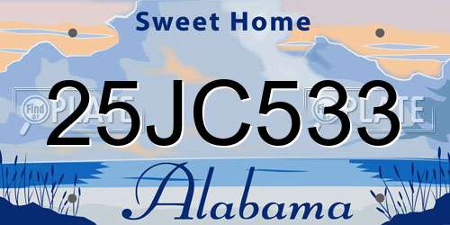 25JC533 Alabama License Plate