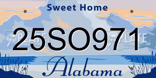 25SO971 Alabama License Plate