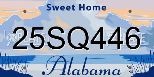 25SQ446 Alabama License Plate