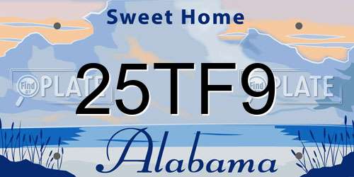 25TF9 Alabama License Plate