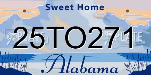 25TO271 Alabama License Plate