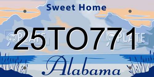 25TO771 Alabama License Plate