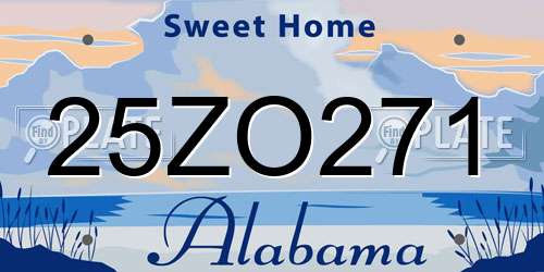 25ZO271 Alabama License Plate