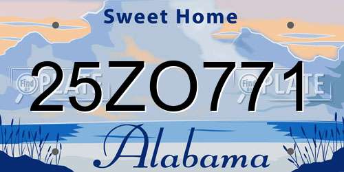 25ZO771 Alabama License Plate