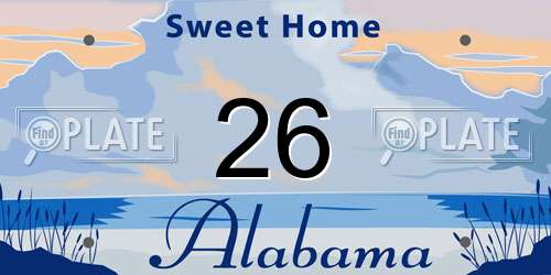 26 Alabama License Plate