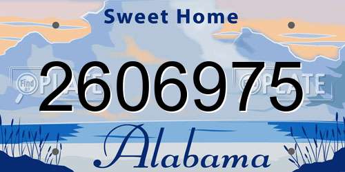 2606975 Alabama License Plate