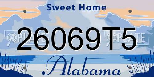 26069T5 Alabama License Plate