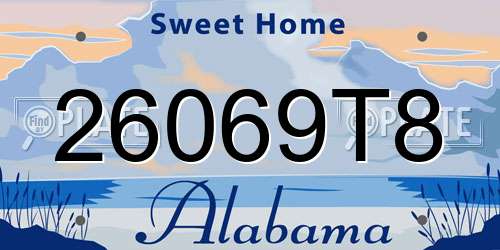 26069T8 Alabama License Plate