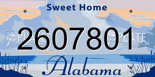 2607801 Alabama License Plate