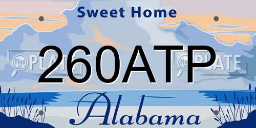 260ATP Alabama License Plate