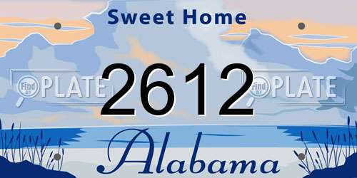 2612 Alabama License Plate