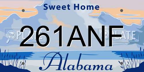 261ANF Alabama License Plate