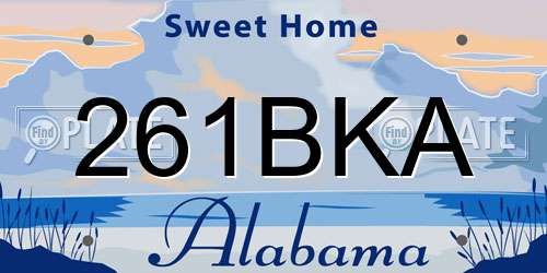 261BKA Alabama License Plate