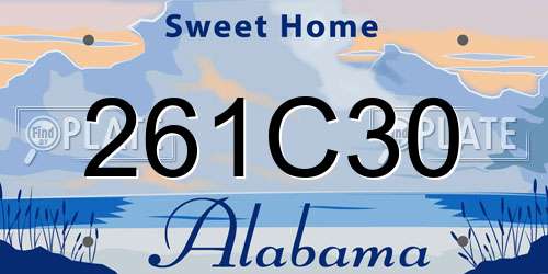 261C30 Alabama License Plate