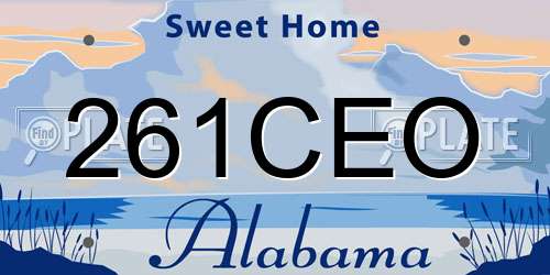 261CEO Alabama License Plate