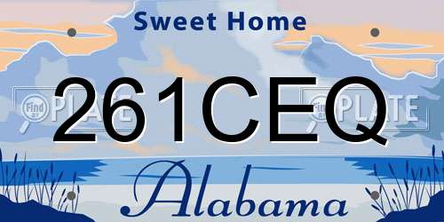 261CEQ Alabama License Plate