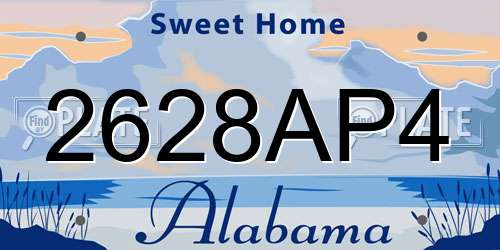 2628AP4 Alabama License Plate