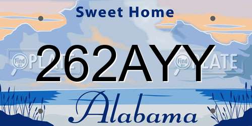 262AYY Alabama License Plate