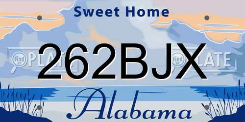 262BJX Alabama License Plate