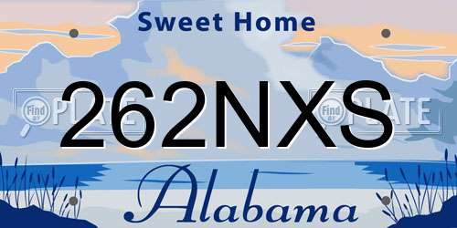 262NXS Alabama License Plate