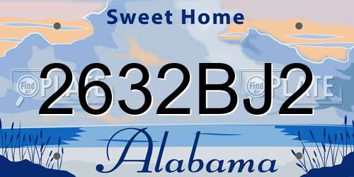 2632BJ2 Alabama License Plate