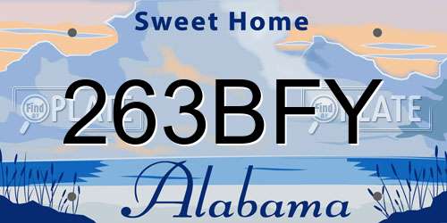263BFY Alabama License Plate