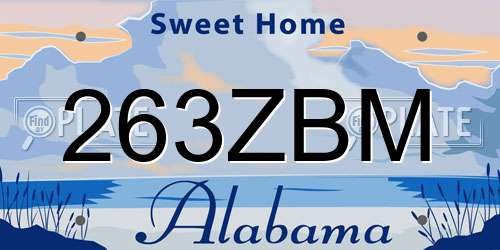 263ZBM Alabama License Plate