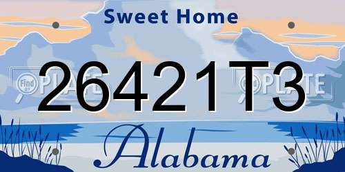 26421T3 Alabama License Plate
