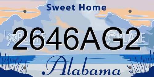 2646AG2 Alabama License Plate