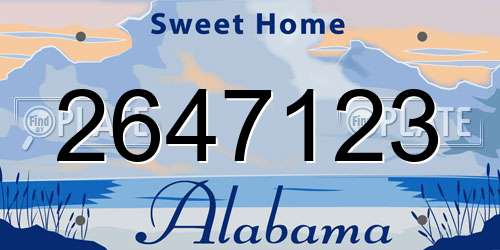 2647123 Alabama License Plate